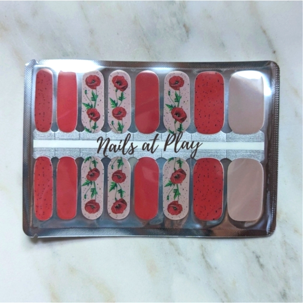 5 for $15 Nail Wraps- Poppy Dream